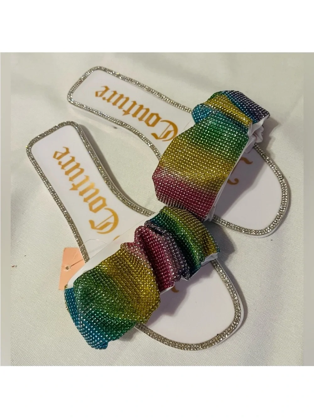 NWT Juicy Couture Rainbow Slides Size 7